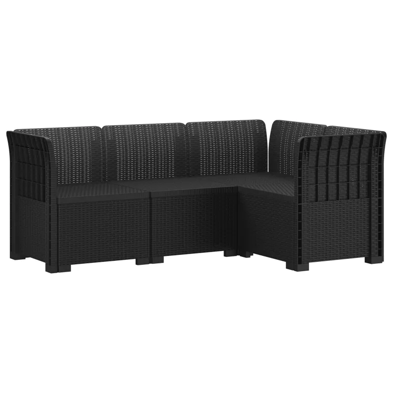 4-vietė Sodo Sofa Rattano Išvaizda PP Antracito