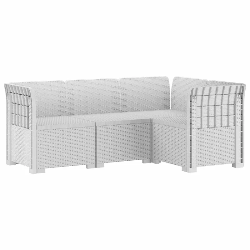 4-vietė Sodo Sofa Rattano Išvaizda PP Balta