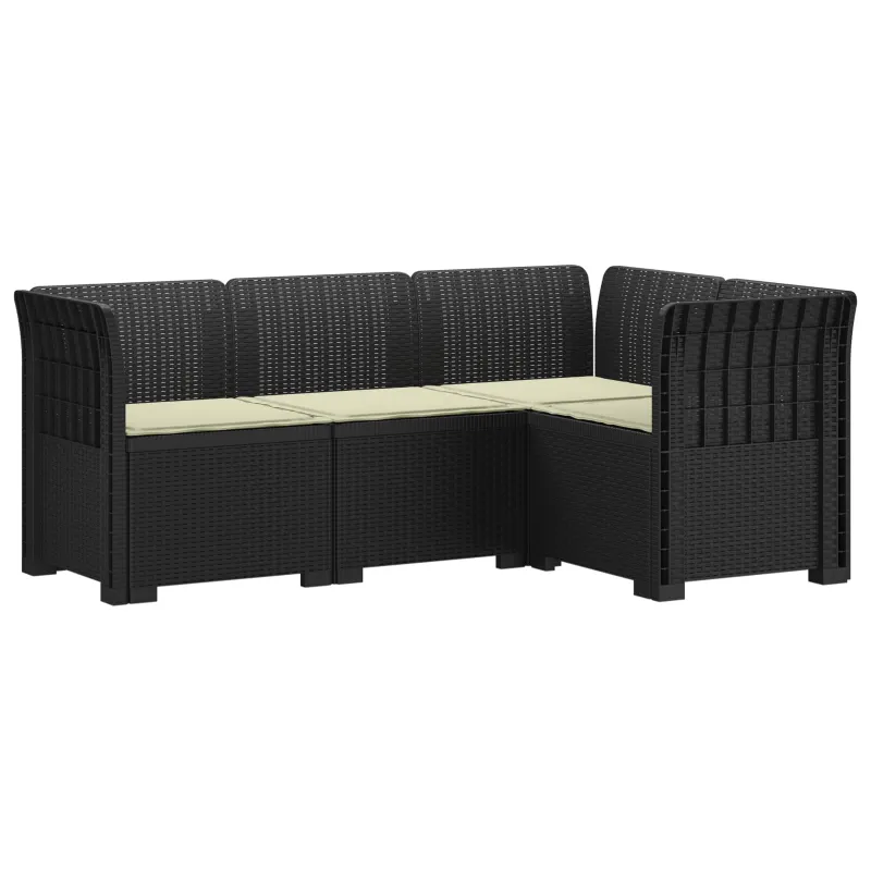 4-vietė Sodo Sofa Su Pagalvėlėmis Rattano Išvaizda PP Antracito