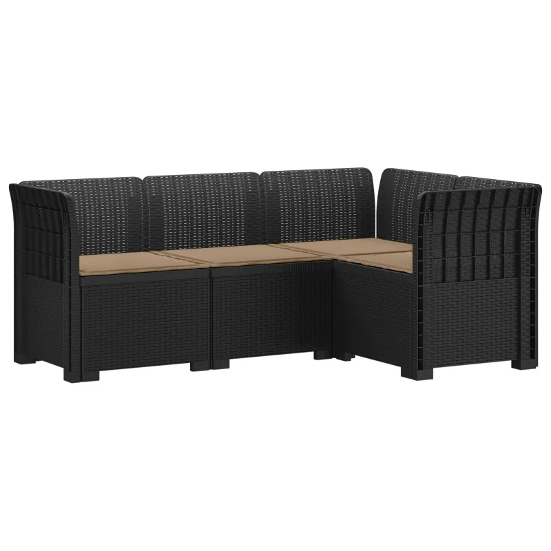 4-vietė Sodo Sofa Su Pagalvėlėmis Rattano Išvaizda PP Antracito