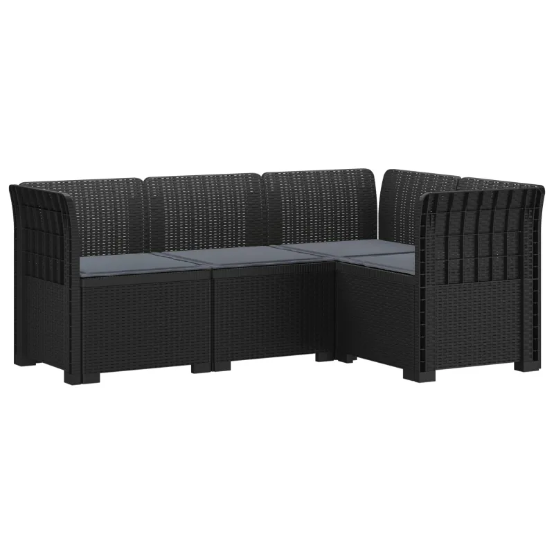4-vietė Sodo Sofa Su Pagalvėlėmis Rattano Išvaizda PP Antracito