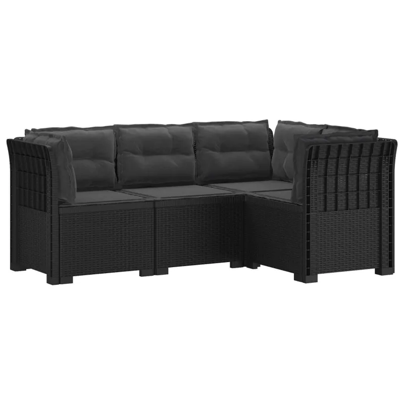 4-vietė Sodo Sofa Su Pagalvėlėmis Rattano Išvaizda PP Antracito
