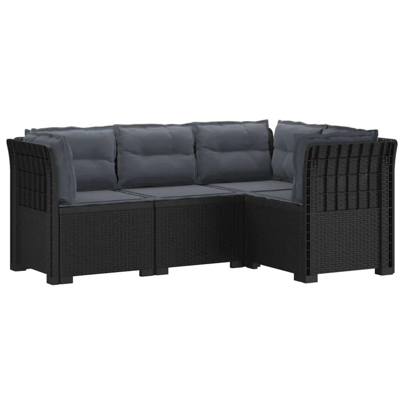 4-vietė Sodo Sofa Su Pagalvėlėmis Rattano Išvaizda PP Antracito