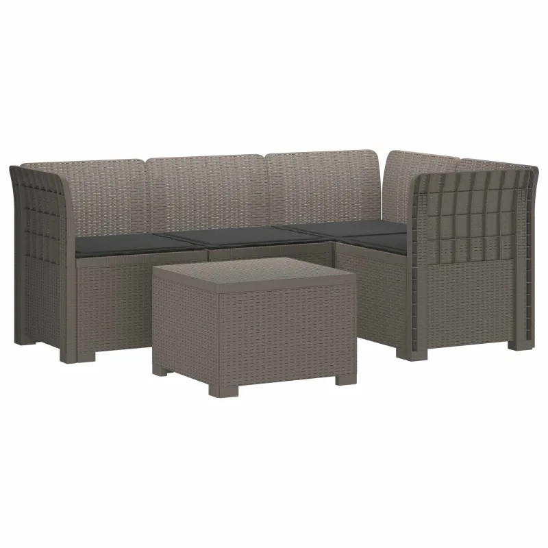 4 Vietų Sodo Sofa su Pagalvėlėmis Ratanų Imitacija PP