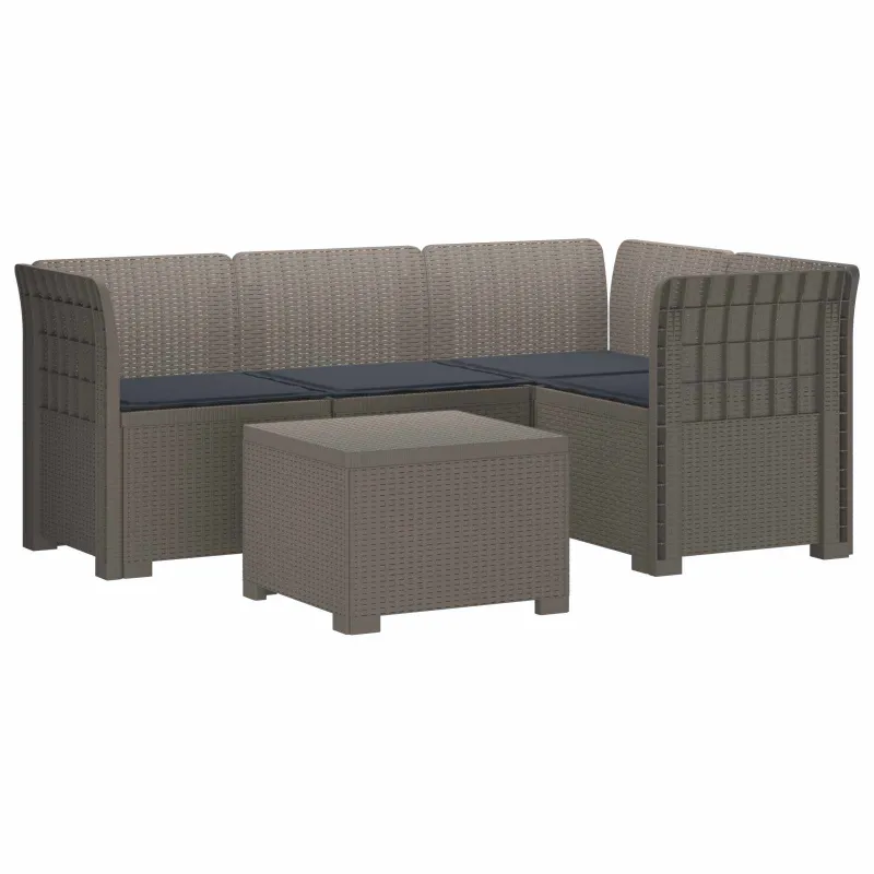 4 Vietų Sodo Sofa su Pagalvėlėmis Ratanų Imitacija PP