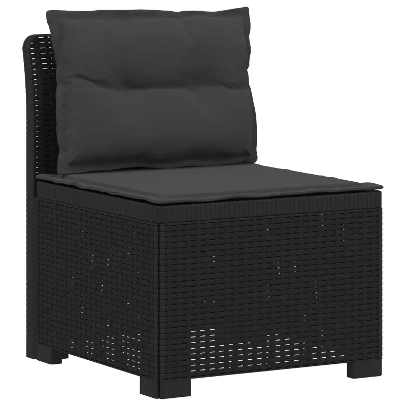4 Vietų Sodo Sofa su Pagalvėlėmis Ratanų Imitacija PP Antracito