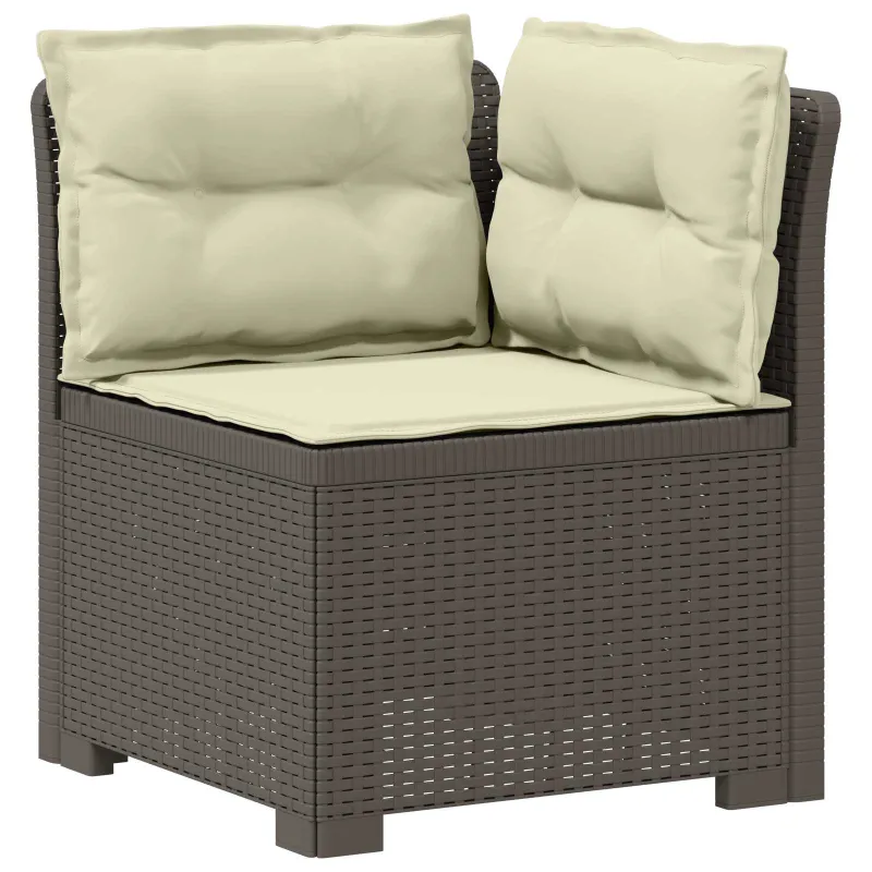 4 Vietų Sodo Sofa su Pagalvėlėmis Ratanų Imitacija PP