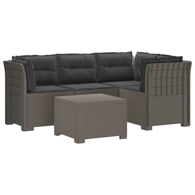 4 Vietų Sodo Sofa su Pagalvėlėmis Ratanų Imitacija PP