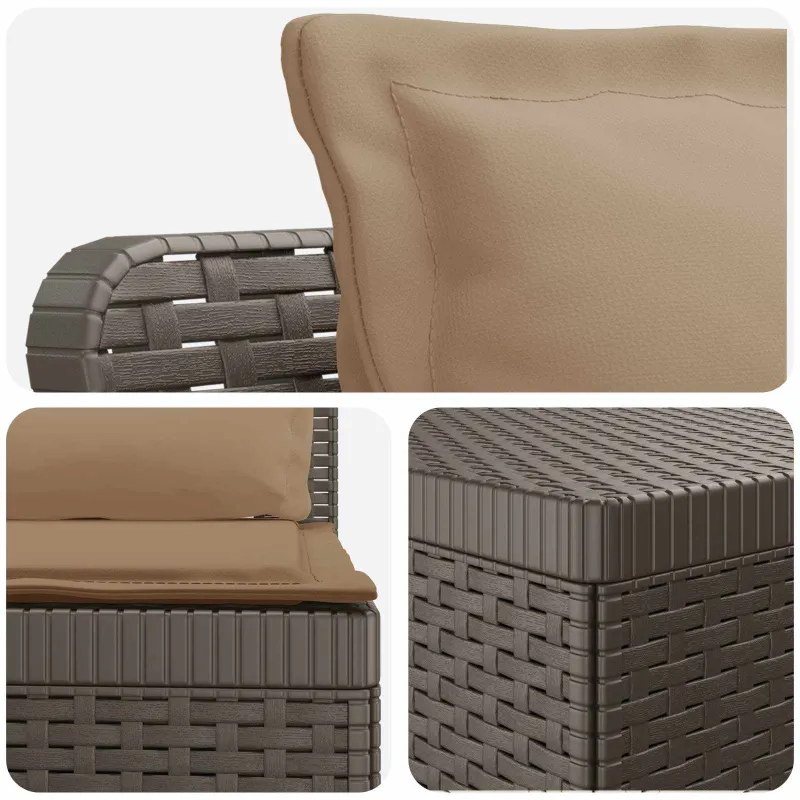 4 Vietų Sodo Sofa su Pagalvėlėmis Ratanų Imitacija PP