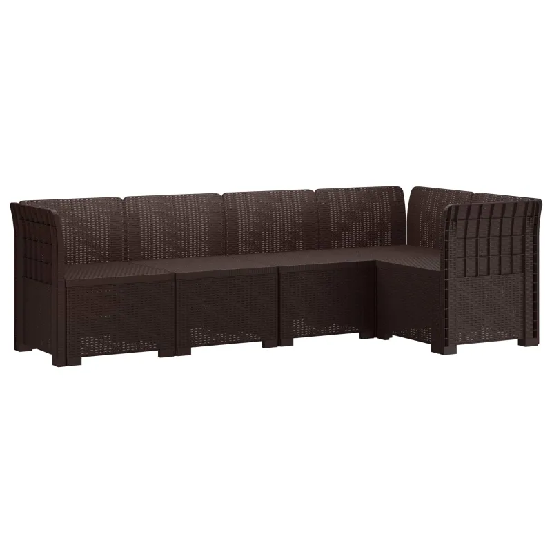5-vietė sodo sofa Rataninio išvaizdos PP Ruda