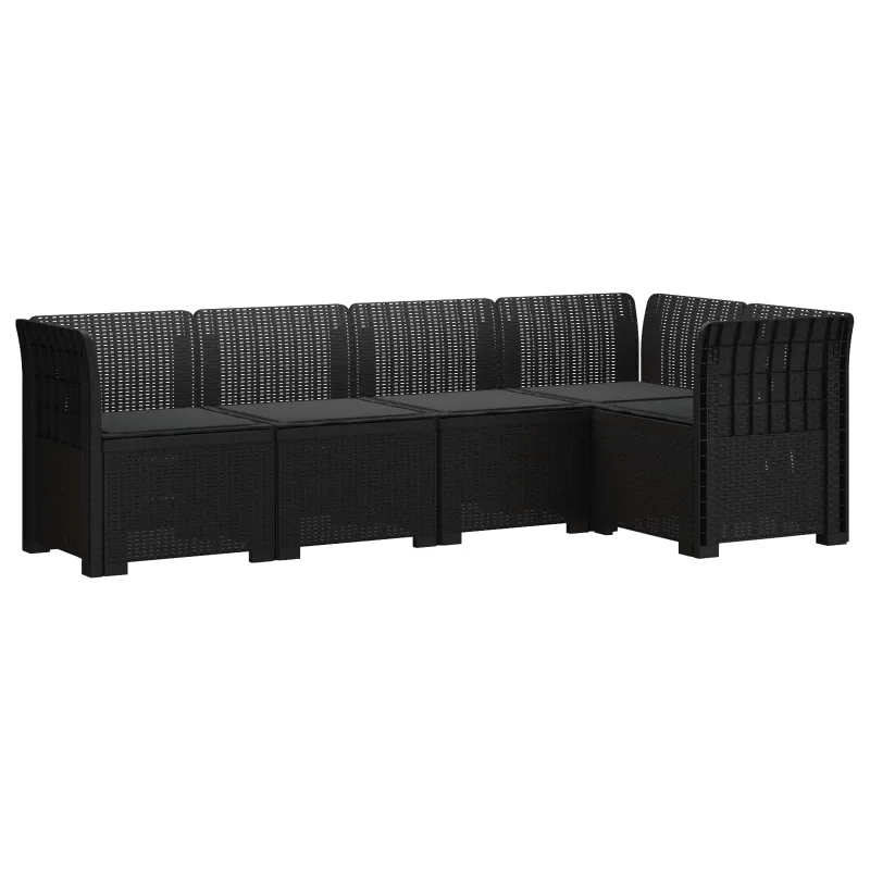 5-vietė sodo sofa su pagalvėlėmis Rataninio išvaizdos PP