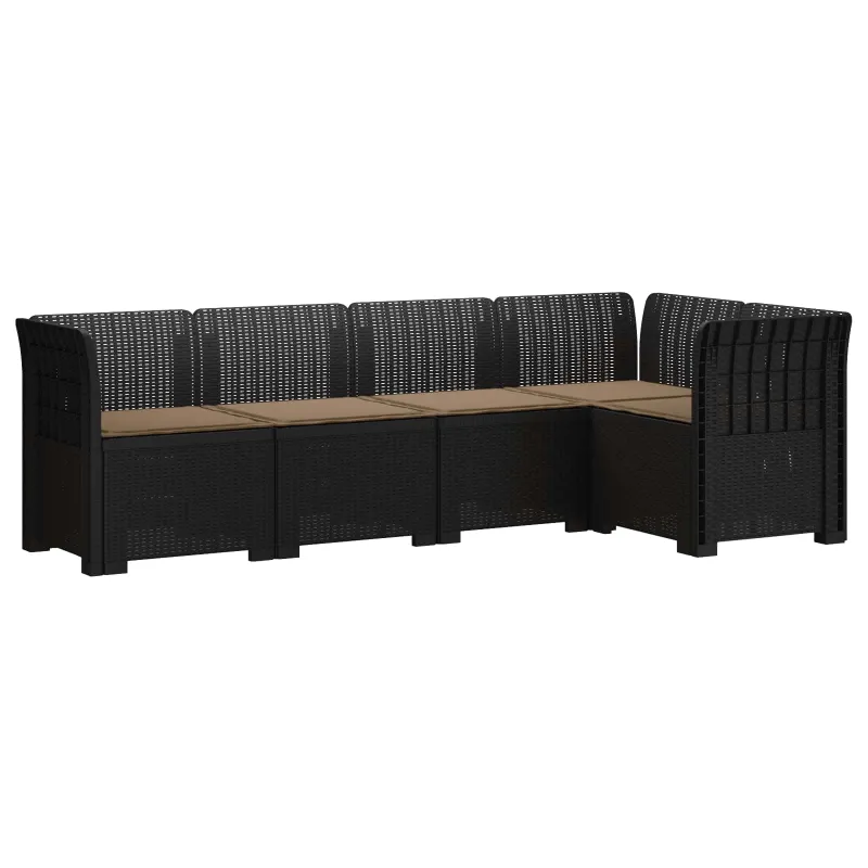 5-vietė sodo sofa su pagalvėlėmis Rataninio išvaizdos PP