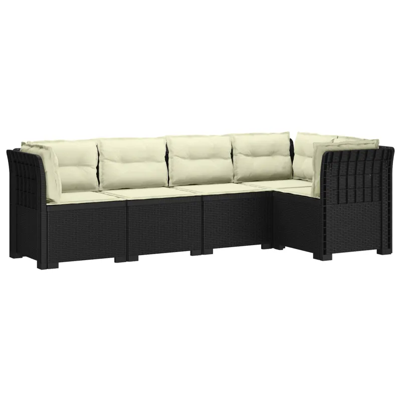 5-vietė sodo sofa su pagalvėlėmis Rataninio išvaizdos PP