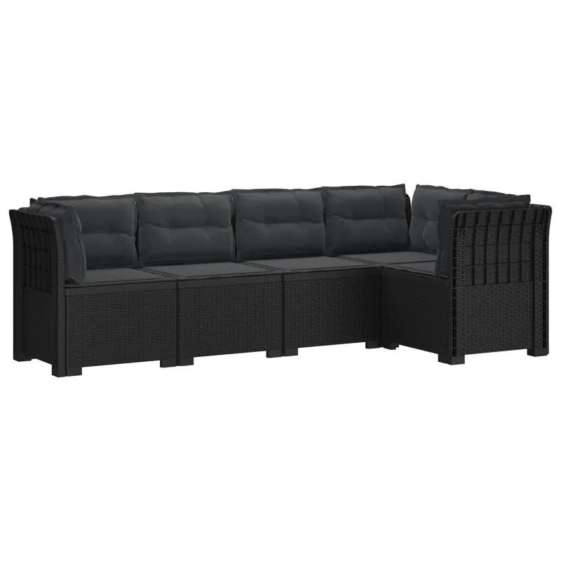 5-vietė sodo sofa su pagalvėlėmis Rataninio išvaizdos PP