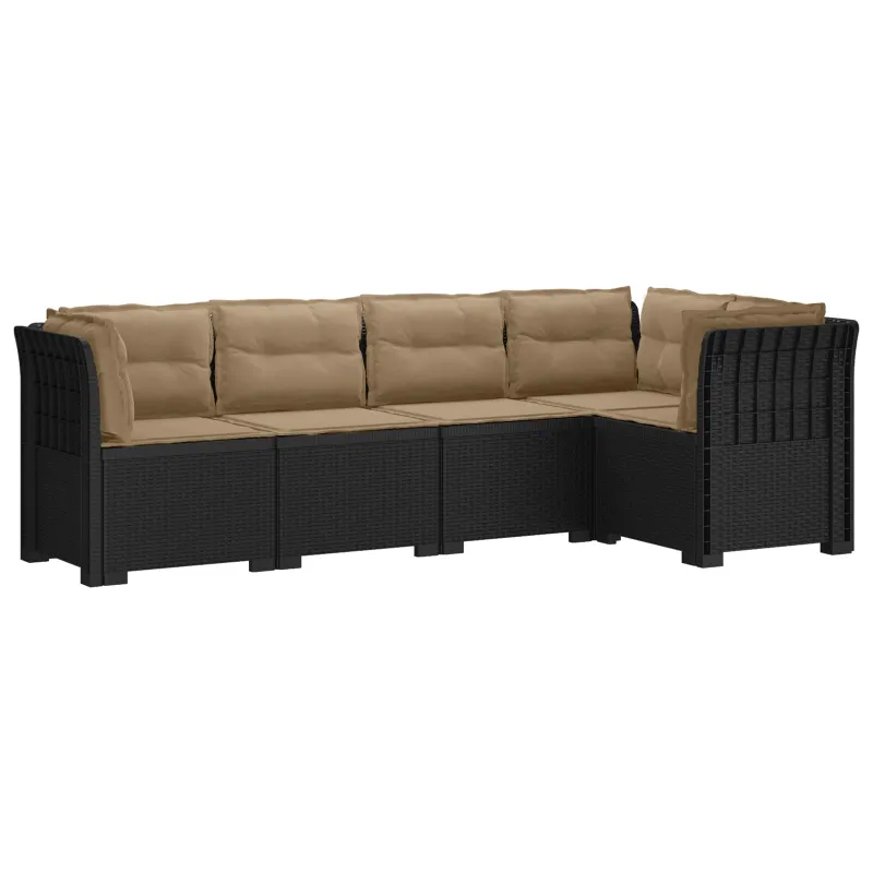 5-vietė sodo sofa su pagalvėlėmis Rataninio išvaizdos PP