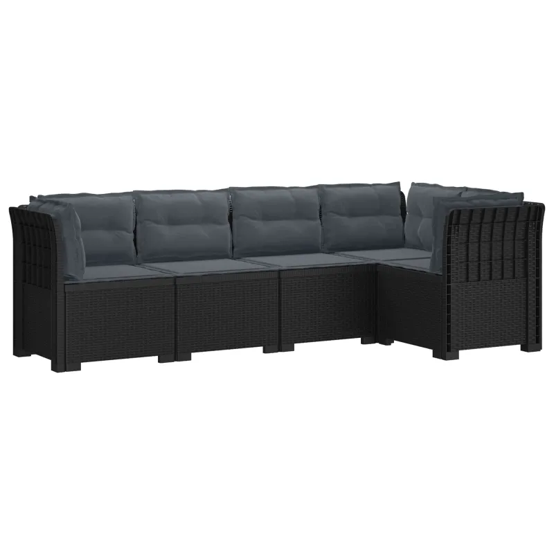 5-vietė sodo sofa su pagalvėlėmis Rataninio išvaizdos PP