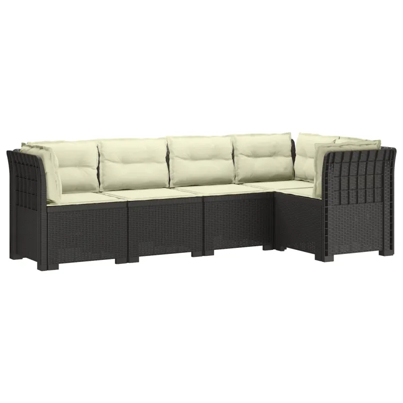 5-vietė sodo sofa su pagalvėlėmis Rataninio išvaizdos PP