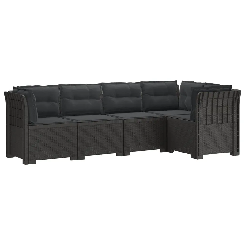5-vietė sodo sofa su pagalvėlėmis Rataninio išvaizdos PP