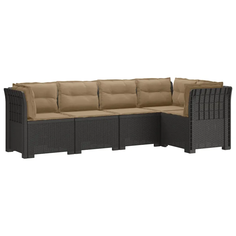5-vietė sodo sofa su pagalvėlėmis Rataninio išvaizdos PP