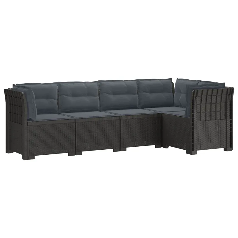 5-vietė sodo sofa su pagalvėlėmis Rataninio išvaizdos PP