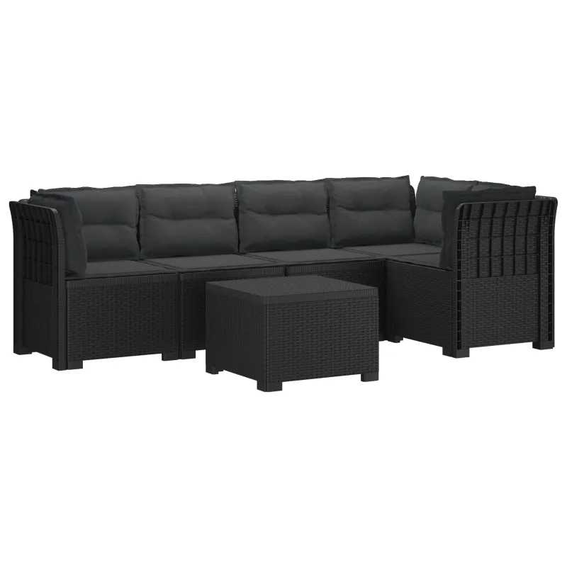 5-vietė sodo sofa su pagalvėlėmis Rataninio išvaizdos PP