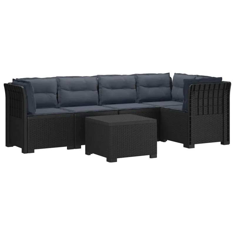 5-vietė sodo sofa su pagalvėlėmis Rataninio išvaizdos PP