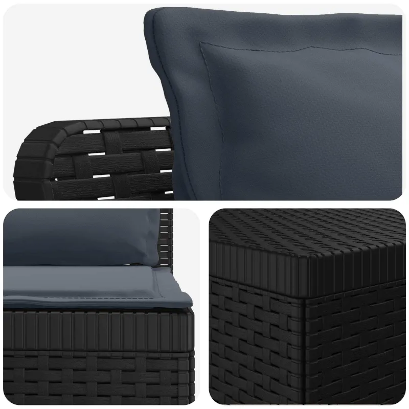 5-vietė sodo sofa su pagalvėlėmis Rataninio išvaizdos PP