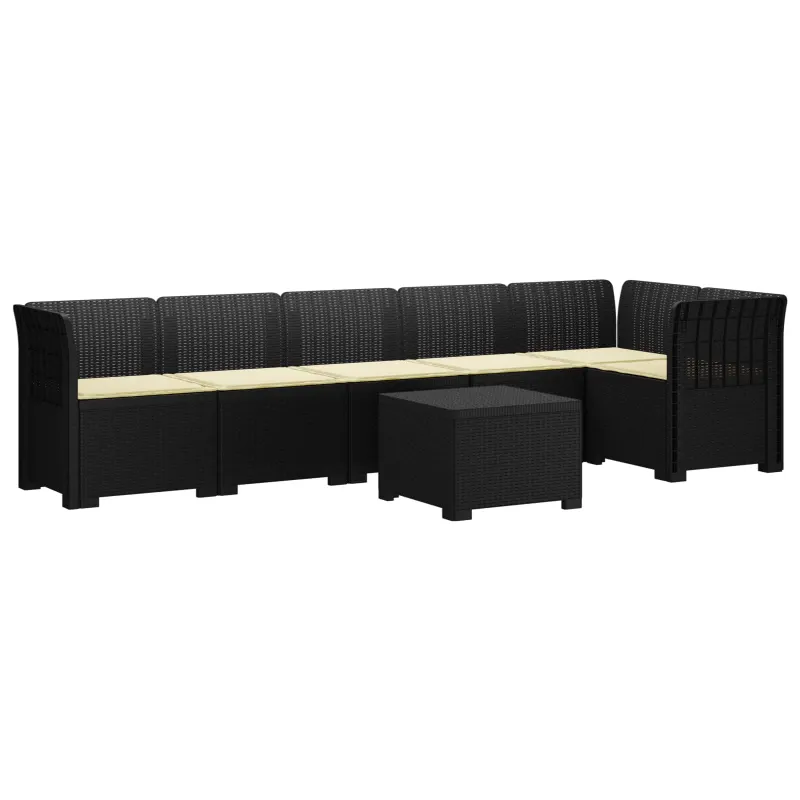 6-vietė Sodo Sofa Su Pagalvėlėmis Rataniniu Išvaizdu PP