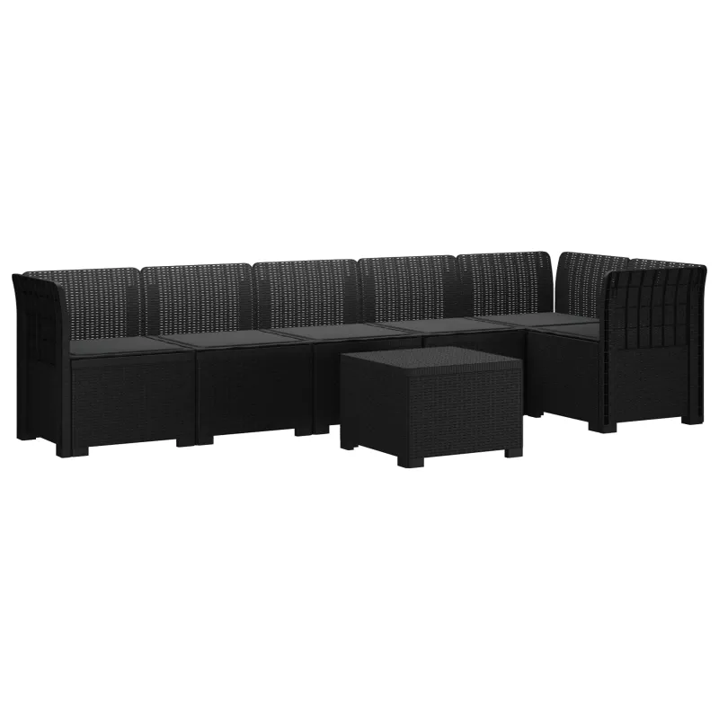 6-vietė Sodo Sofa Su Pagalvėlėmis Rataniniu Išvaizdu PP
