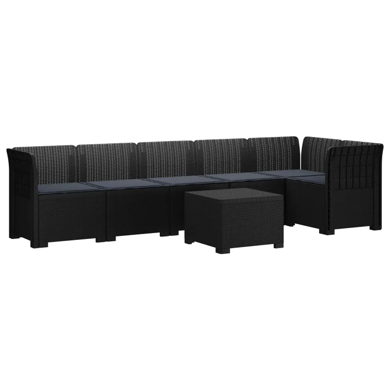 6-vietė Sodo Sofa Su Pagalvėlėmis Rataniniu Išvaizdu PP