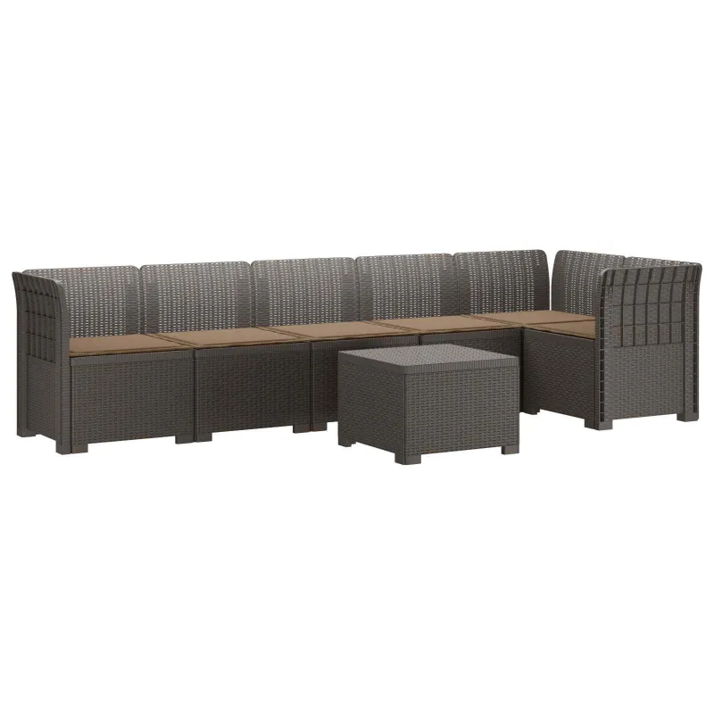6-vietė Sodo Sofa Su Pagalvėlėmis Rataniniu Išvaizdu PP