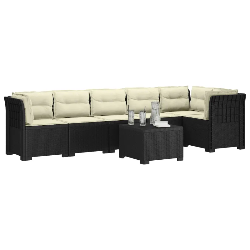 6-vietė Sodo Sofa Su Pagalvėlėmis Rataniniu Išvaizdu PP