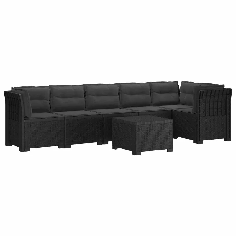 6-vietė Sodo Sofa Su Pagalvėlėmis Rataniniu Išvaizdu PP