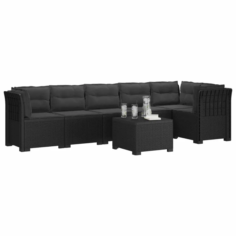 6-vietė Sodo Sofa Su Pagalvėlėmis Rataniniu Išvaizdu PP