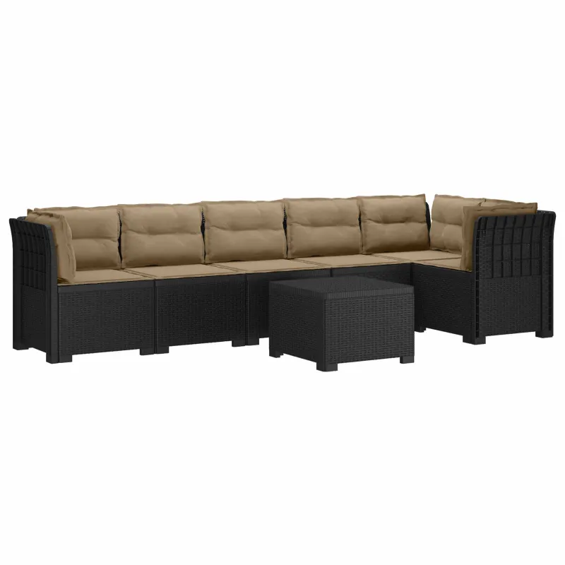 6-vietė Sodo Sofa Su Pagalvėlėmis Rataniniu Išvaizdu PP