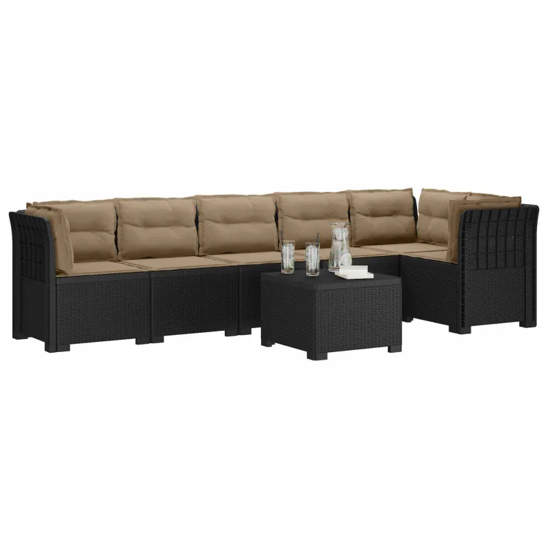 6-vietė Sodo Sofa Su Pagalvėlėmis Rataniniu Išvaizdu PP