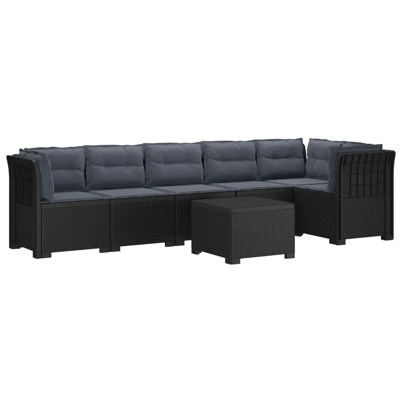 6-vietė Sodo Sofa Su Pagalvėlėmis Rataniniu Išvaizdu PP