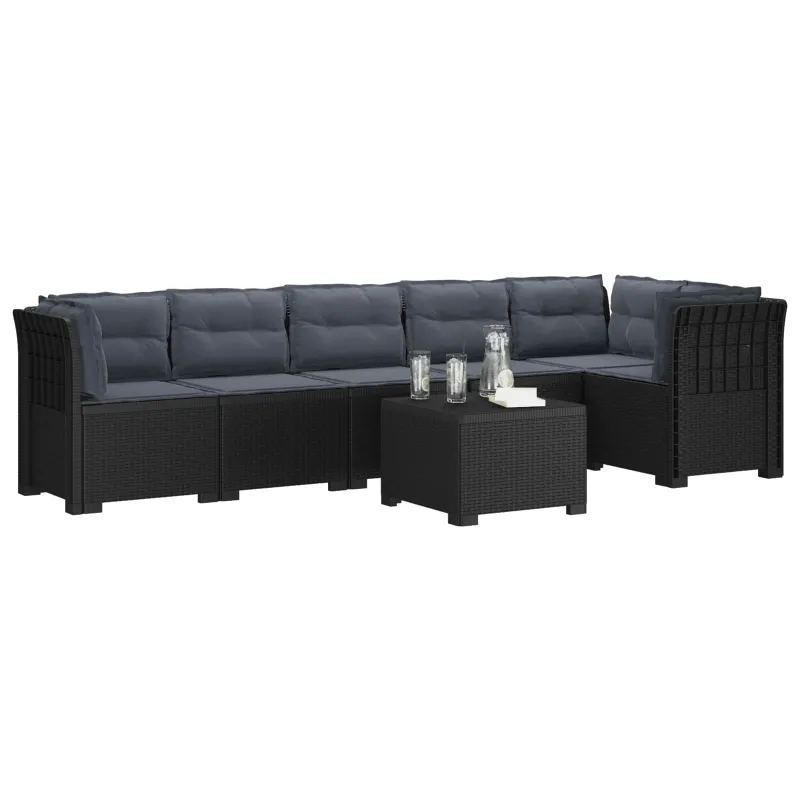 6-vietė Sodo Sofa Su Pagalvėlėmis Rataniniu Išvaizdu PP
