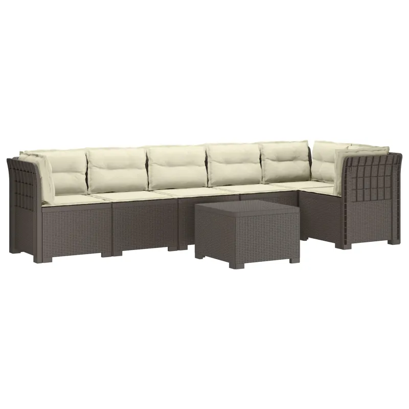 6-vietė Sodo Sofa Su Pagalvėlėmis Rataniniu Išvaizdu PP