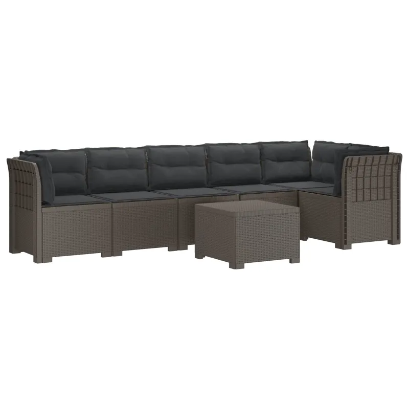 6-vietė Sodo Sofa Su Pagalvėlėmis Rataniniu Išvaizdu PP