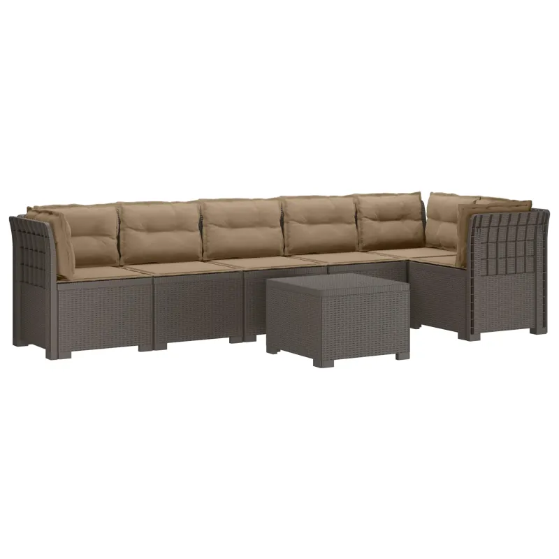 6-vietė Sodo Sofa Su Pagalvėlėmis Rataniniu Išvaizdu PP