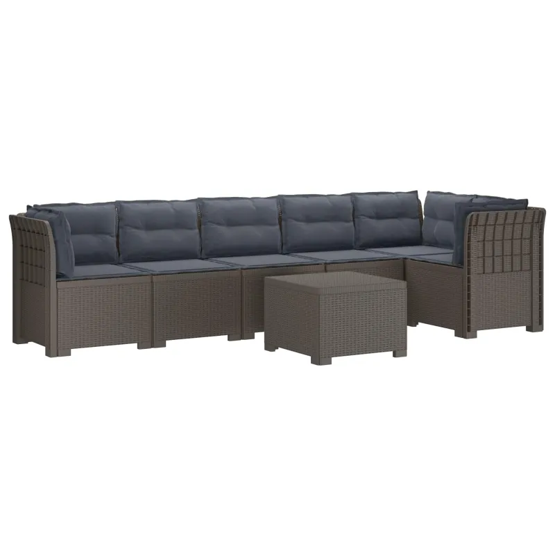 6-vietė Sodo Sofa Su Pagalvėlėmis Rataniniu Išvaizdu PP