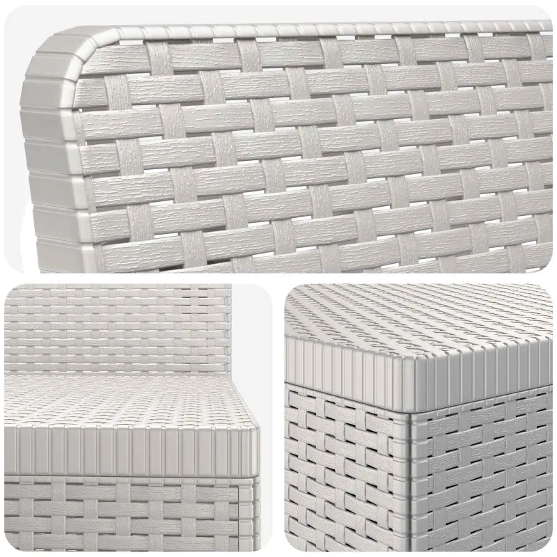 7-Vietis Sodo Sofa Ratanas PP Balta