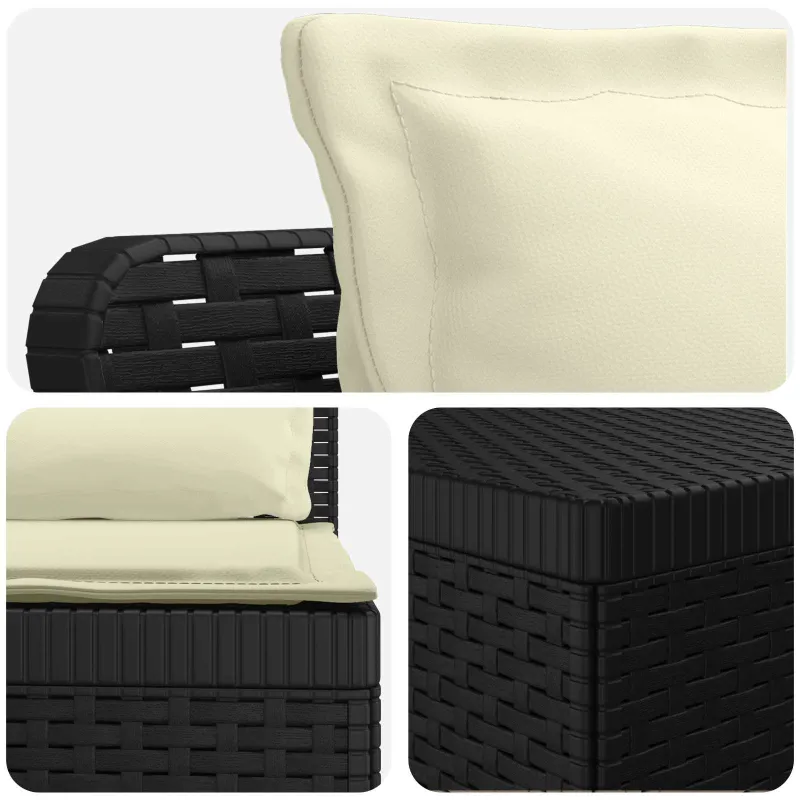 7-Vietis Sodo Sofa su Pagalvėlėmis Ratanas PP Antracito