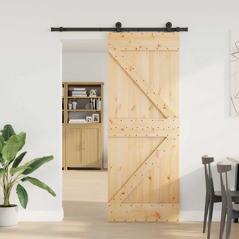 Slankios durys NARVIK 80 x 210 cm (152,5 cm) Natūrali ir juoda