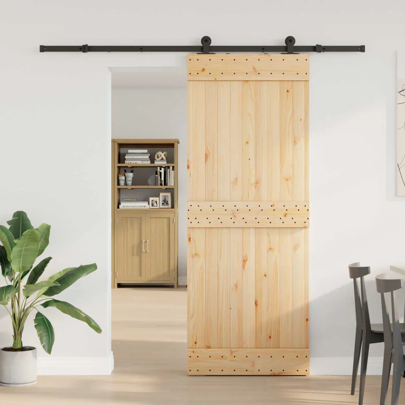 Slankios durys NARVIK 80 x 210 cm (213,5 cm) Natūrali ir juoda