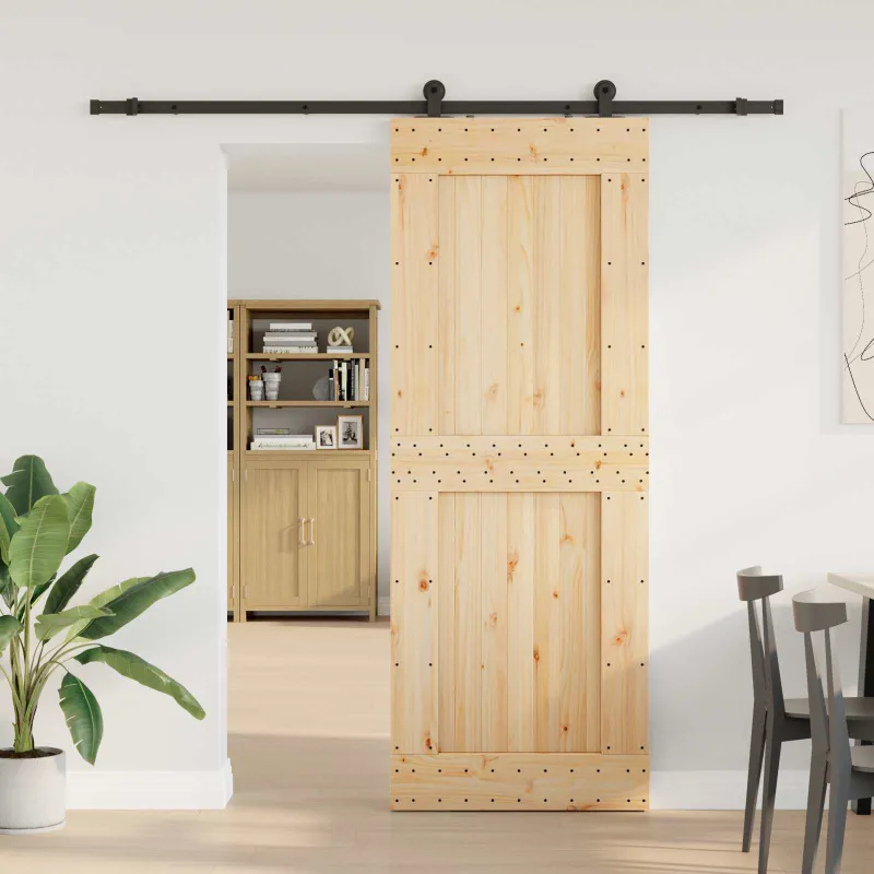 Slankios durys NARVIK 85 x 210 cm (213,5 cm) Natūrali ir juoda
