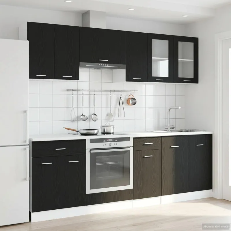 Virtuvės vienetas Lyon 8 pcs Juodojo ąžuolo Apdirbta mediena
