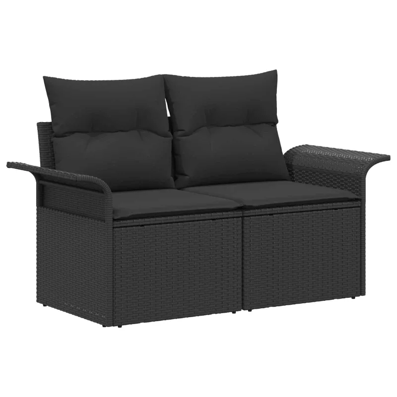 Sofos komplektas 6 pcs 4-Vietų skaičius Juoda