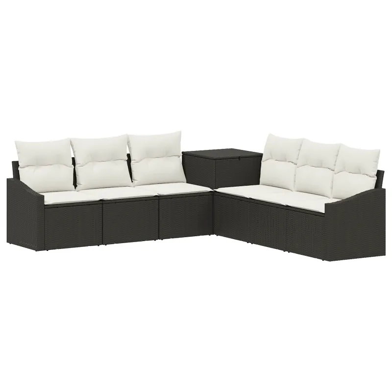 Sofos komplektas 7 pcs Juoda ir kreminė balta